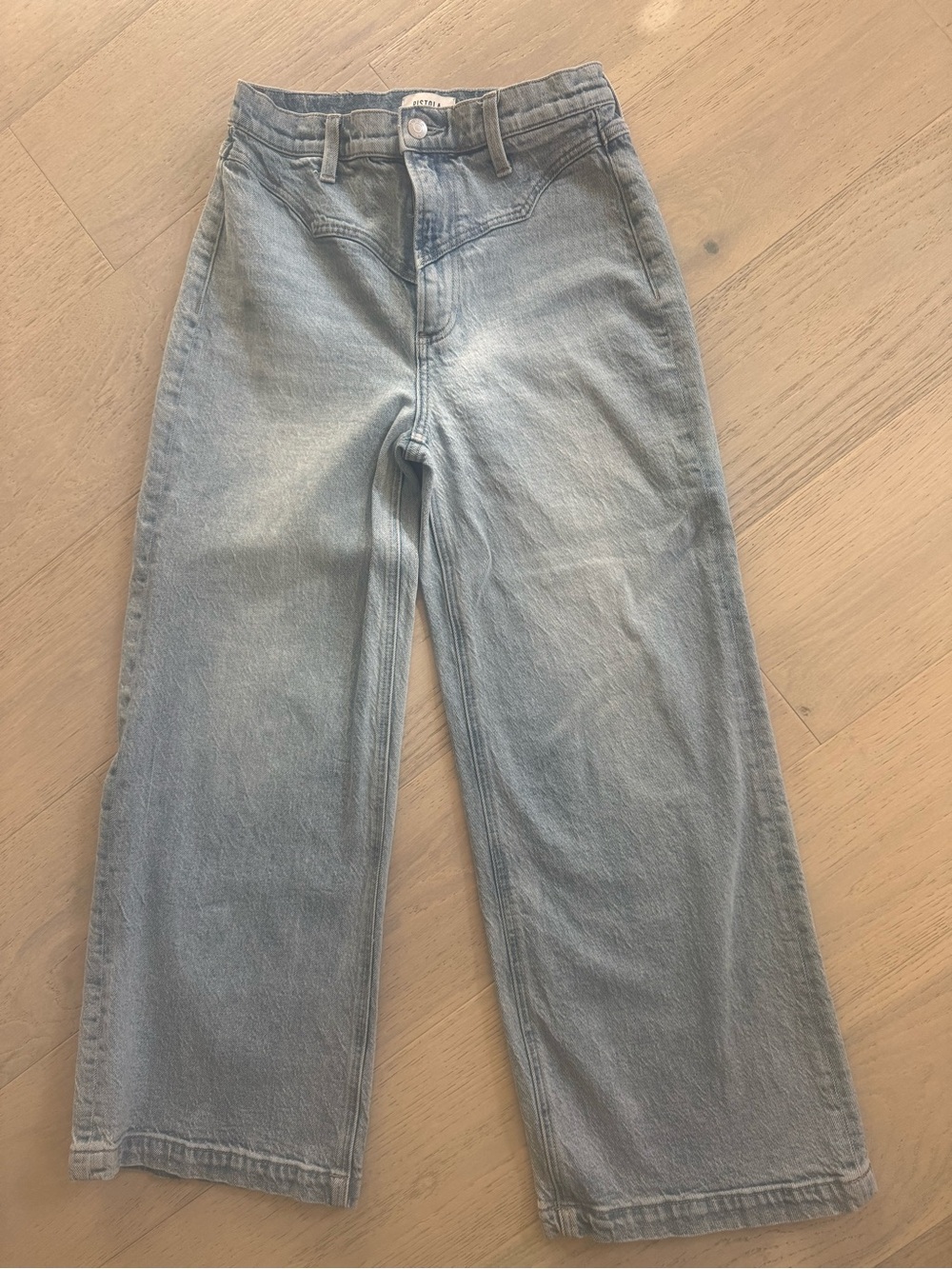 Pistola Light Blue Wide-Leg Women’s Jeans yoke front western detail